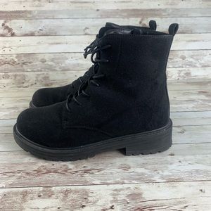 Black combat boots